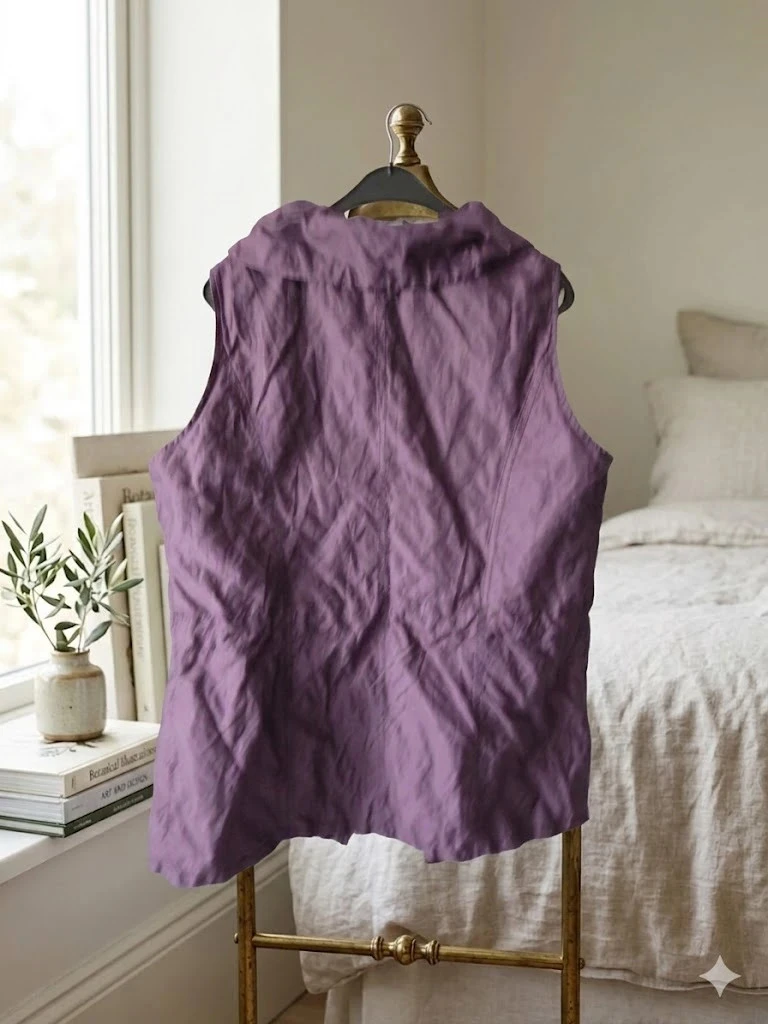 Veste sans manches Gina Laura – Violet prune élégant – Taille L/40 – photo 2